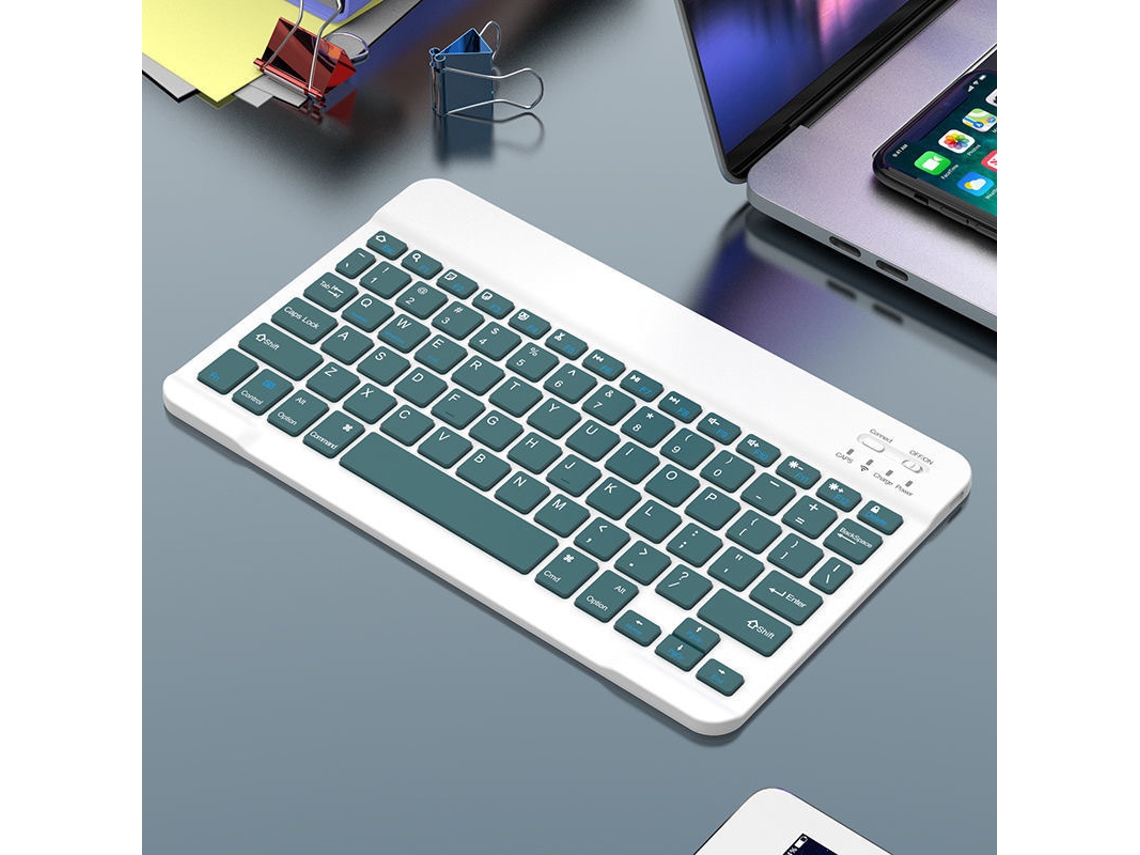 Teclado HEXINYIGJLY Bluetooth Ultra Fino 78 Teclas, Silencioso, Usb C, Verde escuro para iPad