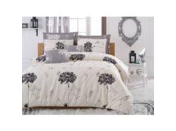 Conjunto de cama - Capa de edredom 220 x 240 cm + 2 fronhas 60 x 60 cm, 65% algodão - Bege