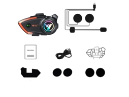 Intercomunicador Capacete Para Moto Yizhood Y80 2x Preto