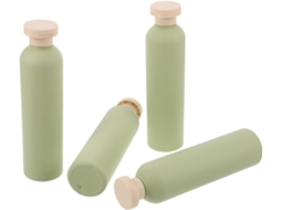 De 4 Frascos Flexíveis Recarregáveis De 260ml Em Plástico Pe Verde Abacate Com Tampa Flip-top