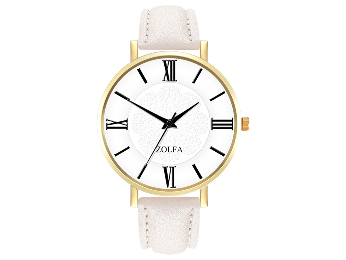 Relógio de Pulso Casal de Couro Pu com Pulseira Simples Estilo Elegante Branco