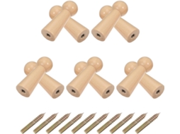 Ganchos De Madeira Estilo Shaker, 10 Peças, 5cm 1, 97 Polegadas, Parafusáveis, Sem Acabamento