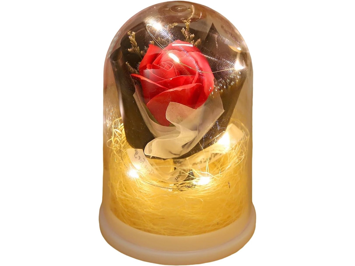 Buquê Eterno De Rosas Eternas Sob Cúpula De Vidro | Rosas Perpétuas Com Luz