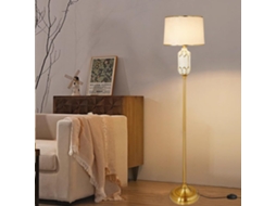 Luminária De Chão Moderna Mengjay Para Sala Estar, Luminária De Chão E27 Para Quarto Com Cúpula Linho, Luminária De Chão