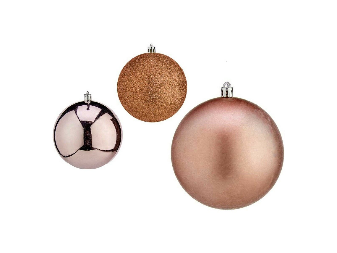 Bolas de Natal KRIST 10 cm 6 Unidades Cor de Rosa Plástico