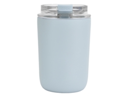 Copo de Café Silicone Aço Inox 280ml Portátil Presente Aniversário Azul S/MARCA