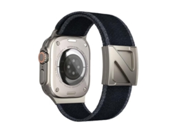 Bracelete para Apple Watch 46/49/45/44mm Nylon Bicolor com Fecho Magnético em Formato Z Preto e Cinza XIAOMOYU