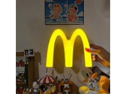 Luminária Mcdonald's Recarregável Sem Fio, Luz Noturna de Cabeceira, Placa Decorativa Fofa, Presente de Aniversário BRILVIBERA