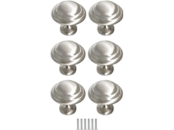 Puxadores De Armário, Puxadores Redondos Para Portas De Móveis, Conjunto De 6-puxadores Prateados 25mm Para Portas E