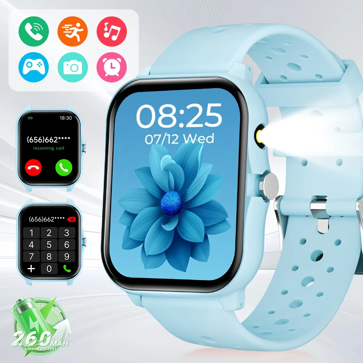 (azul) Smartwatch Multifuncional Com Várias Opções De Pulseira