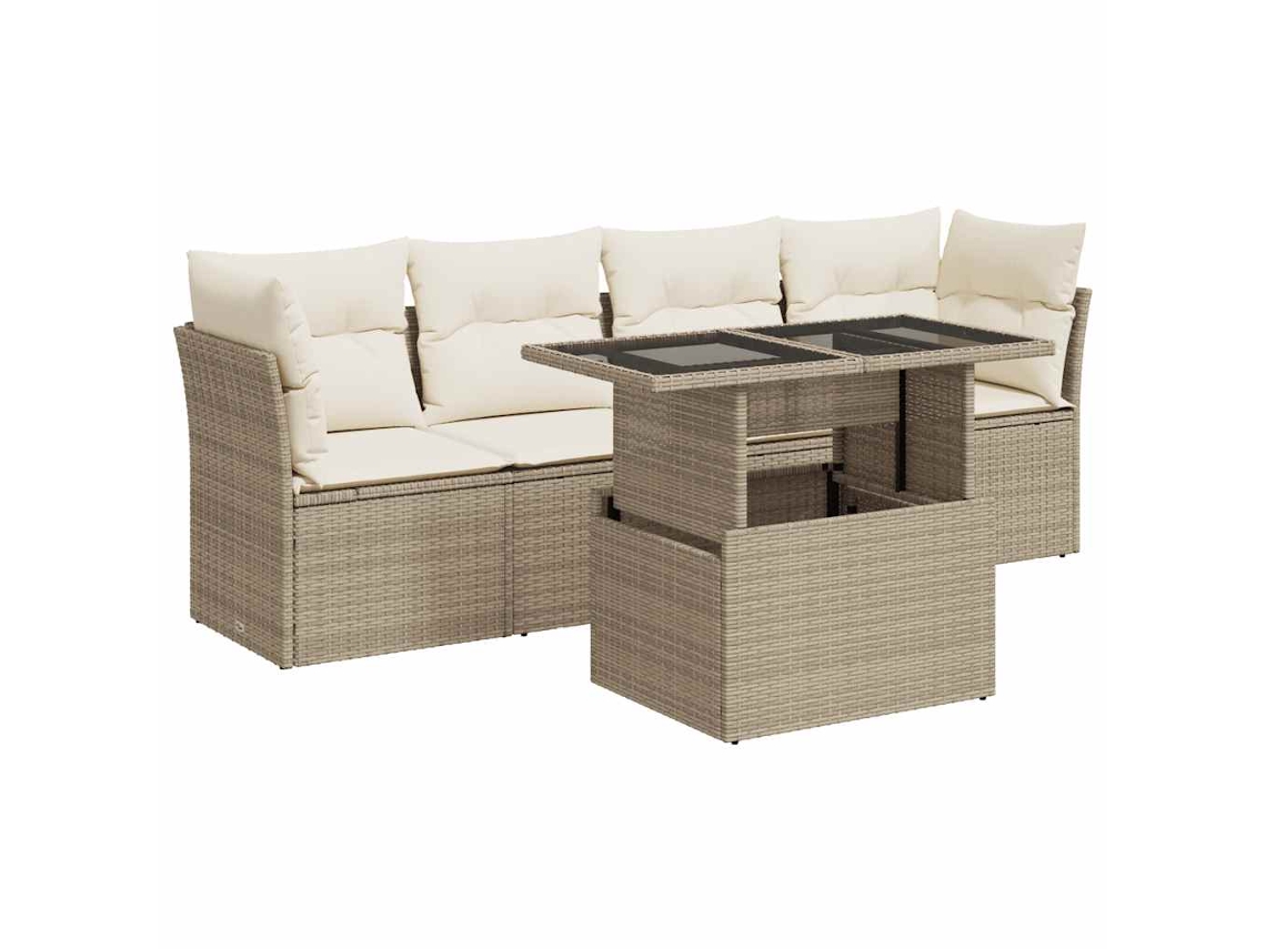 Garden Sofa Set, Garden Sofa Sets Vidaxl Bege Rattan / Vime (n/a)