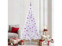 Vidaxl Árvore De Natal Artificial Com 300 Leds Branco 210 Cm Pvc E Aço