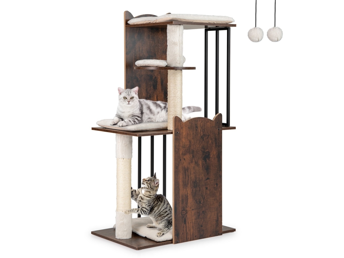 Árvore para gatos com postes de sisal, 4 plataformas, bolas e almofadas NORTHIX