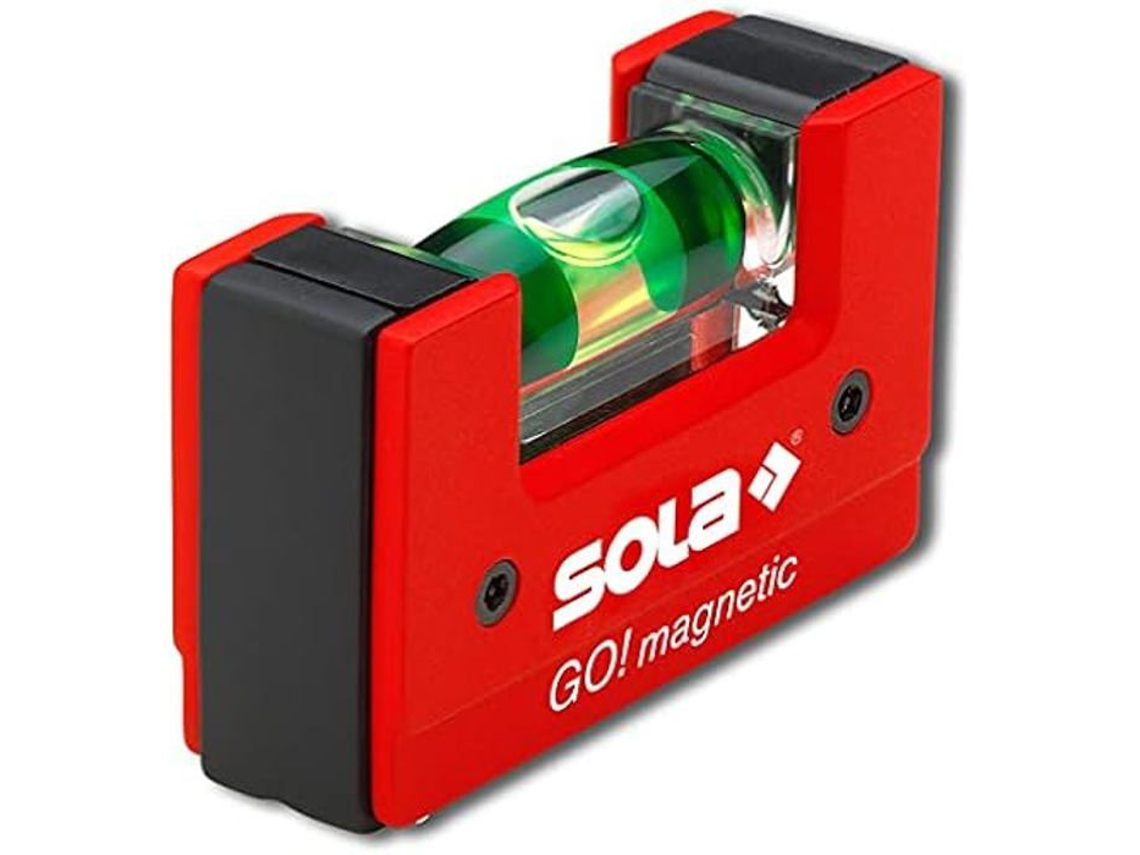 Nível De Bolha, Sola, Go! Magnético, 2 Garrafas, Plástico, Vermelho Magnetizado
