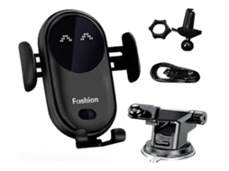 Carregador Carro Qi Auto Fixação Giratório Ios Yizhood Preto