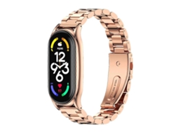 Pulseira De Aço Inoxidável Mijobs Com Três Contas E Revestimento Metálico Para Xiaomi Mi Band 7 / 7 Nfc