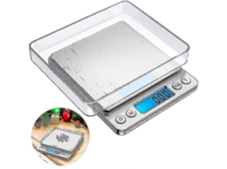 Balança Digital de Cozinha 500g/0.01g com LCD, Função Tare e Modos de Medida para Comida e Joalheria
