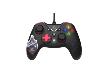 Controlador com Fio Usb para Pc/Xbox One/Seriesx/S com Cabo 3M Preto e Vermelho Assassin'S Creed