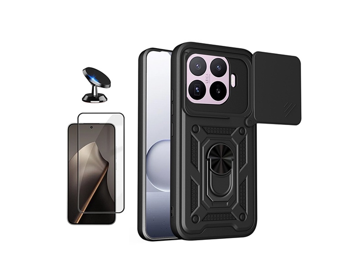Kit Vidro Capa Magnetic Slide Window Suporte Magnético Phonecare Para Xiaomi 17t 5g - Preto