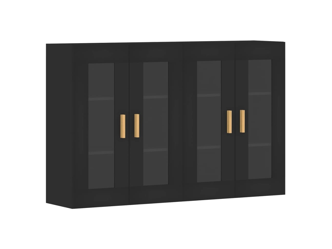 Wall Mounted Cabinet, Wall Mounted Cabinets Vidaxl Preto Madeira Processada (n/a)