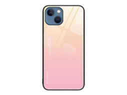 Capa De Vidro Gradiente Para Iphone 14 Plus (amarelo E Rosa)