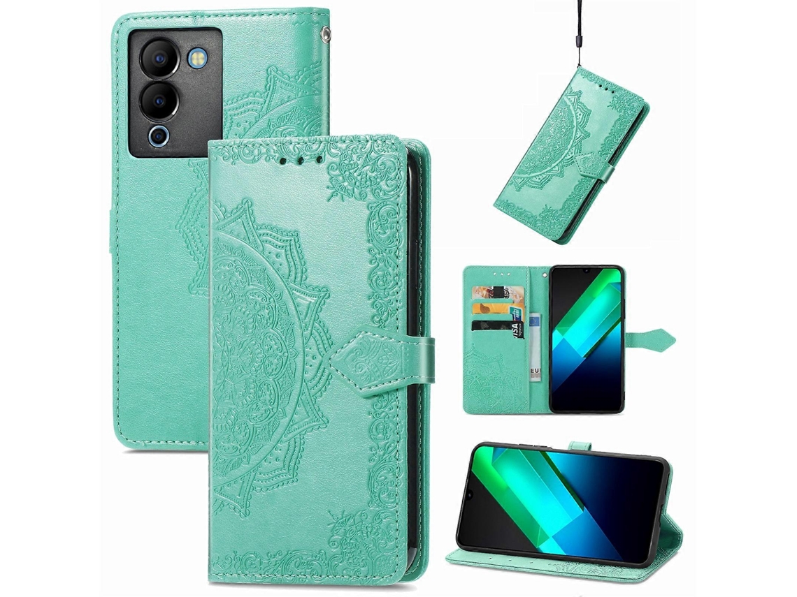 Capa De Celular Em Couro Com Estampa De Flor Mandala Para Infinix Note 12 G96