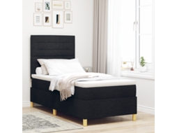 Cama Box Com Colchão Preta 90x200 Cm Tecido