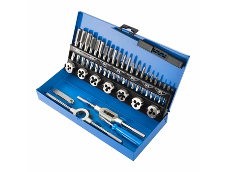 Jogo De Machos E Caçonetes Workpro M3 X 0,5, M4 X 0,7, M5 X 0,8, M6 X 1,00, M7 X 1, M8 X 1,25, M10 X 1,5, M12 X 1,75 Mm 32 Peças