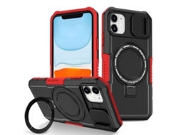 Capa Zruxe Compativel Com Iphone 11 (sliding Camshield - Magsafe - Tpu Hybrid Pc - Preto Vermelho)