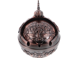 Cinzeiro Zinco Marrom Tampa Estilo Retrô Vintage Durável Varanda Escritório Design Elegante Dupla Função Liga GOKOCO