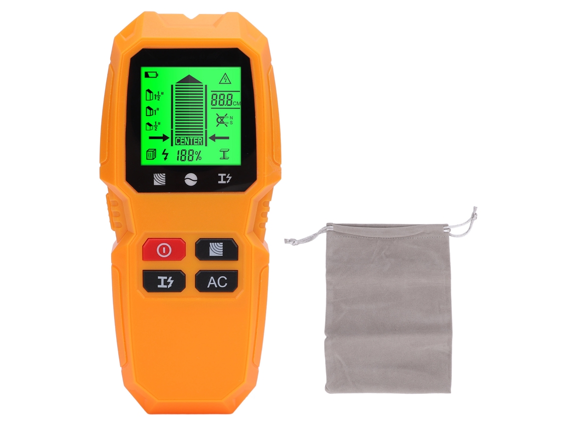 Detector de pregos de parede 5 em 1, scanner elétrico para madeira, metal e cabos com tela LCD e ferramenta de sensor.