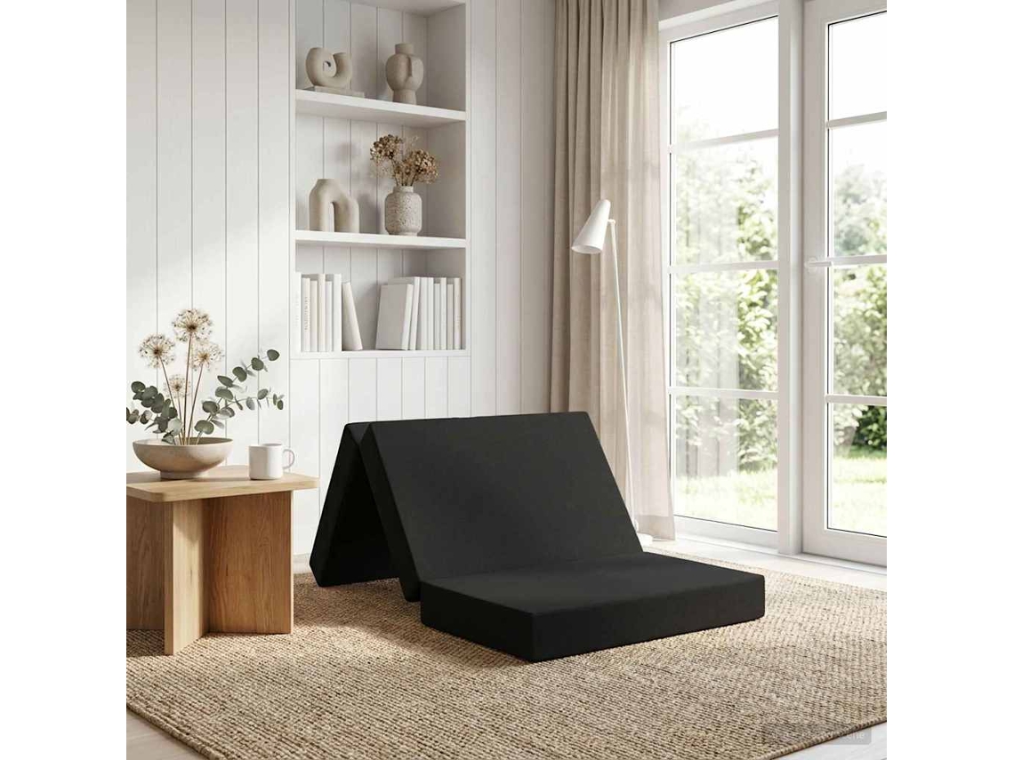 Vidaxl Sofá Cama Dobrável 80 X 67 X 45 Cm Preto