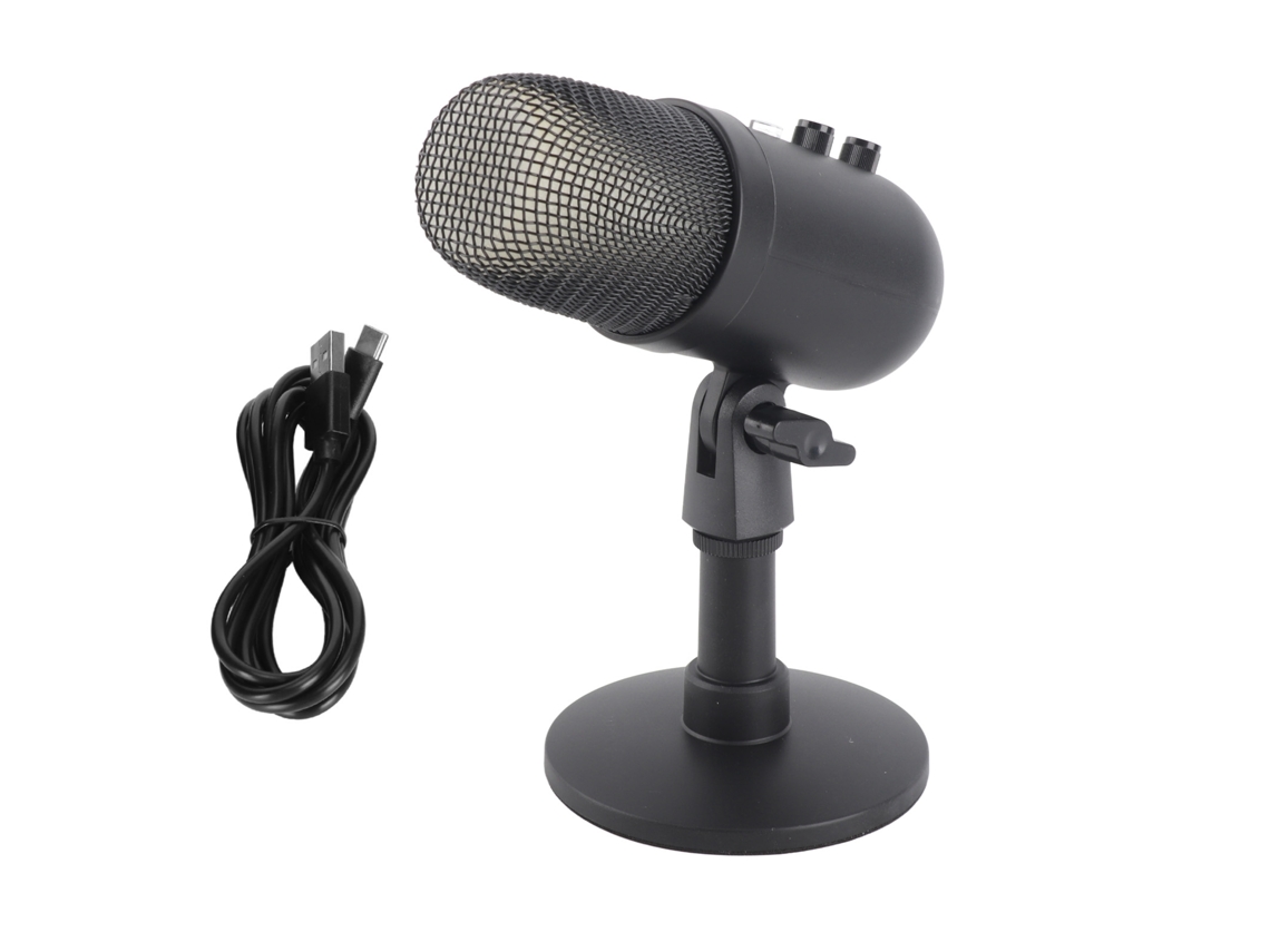 Aetheria microfone Usb Condensador com Controle de Ganho Girável 360° e Sistema de Processamento de Som para Pc