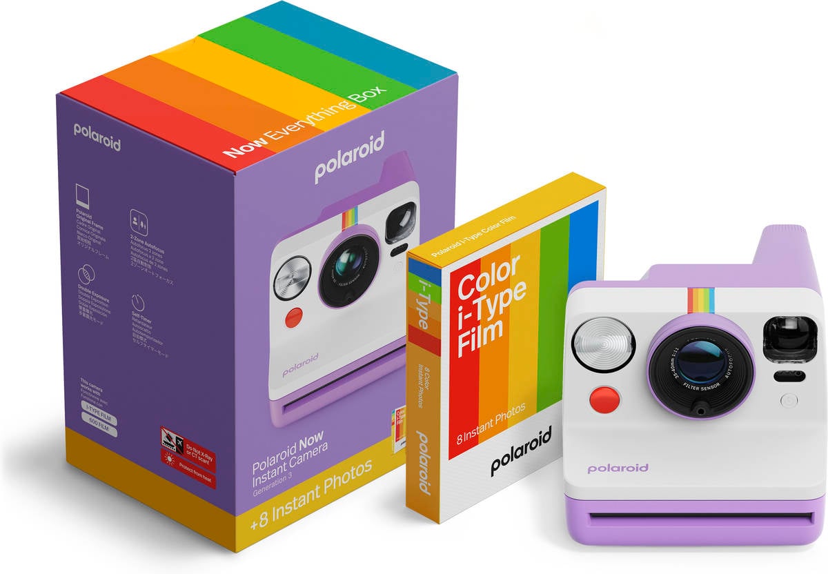 Kit Máquina Fotográfica POLAROID Now Gen 3 (Obturação: 1/200s - 94,96x102,35 mm - Roxo)