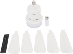 Ventilador De Teto Com Base Lâmpada E26, Luz Led Regulável, 3