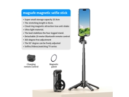 Suporte Magnético Para Celular Com Rotação De 360°, Bastão De Selfie De Bolso Com Controle Remoto Bluetooth, Suporte De Mesa Ajustável Para Transmissã
