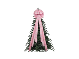 Laxiscreed Decoração Natal Com Laço Para Árvore De 113x33cm Em Poliéster, Ideal Para O Topo