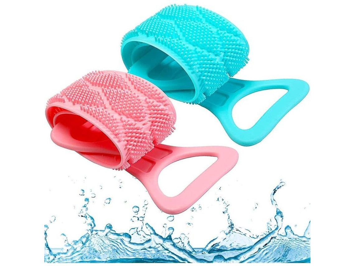 Cepillos De Espalda Para Ducha De Silicona Con Cinta Lavadora, Limpiadores Suaves Y Fáciles De Usar