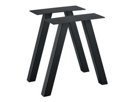 Juego de 2 patas de banco Mariager acero 42 x 30 cm negro mate [en.casa]