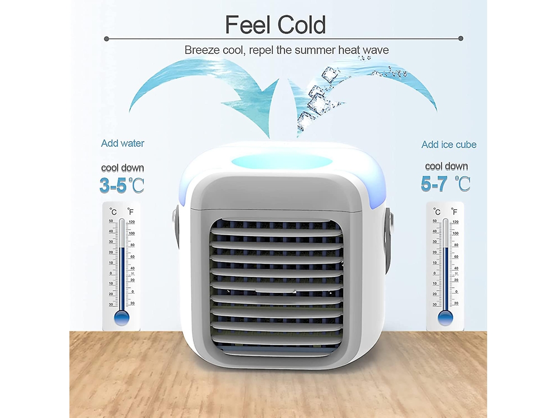 Ar Condicionado Portátil Pequeno Ventilador de Refrigeração de Água Mini Cooler Cinza