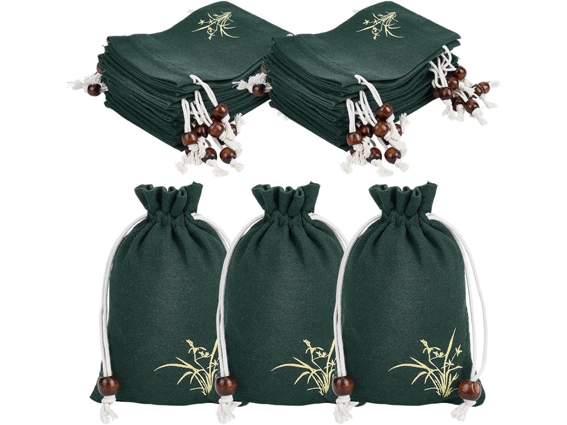 Conjunto Com 24 De Presente De Natal Tecido, Para Doces, Com C Festiva
