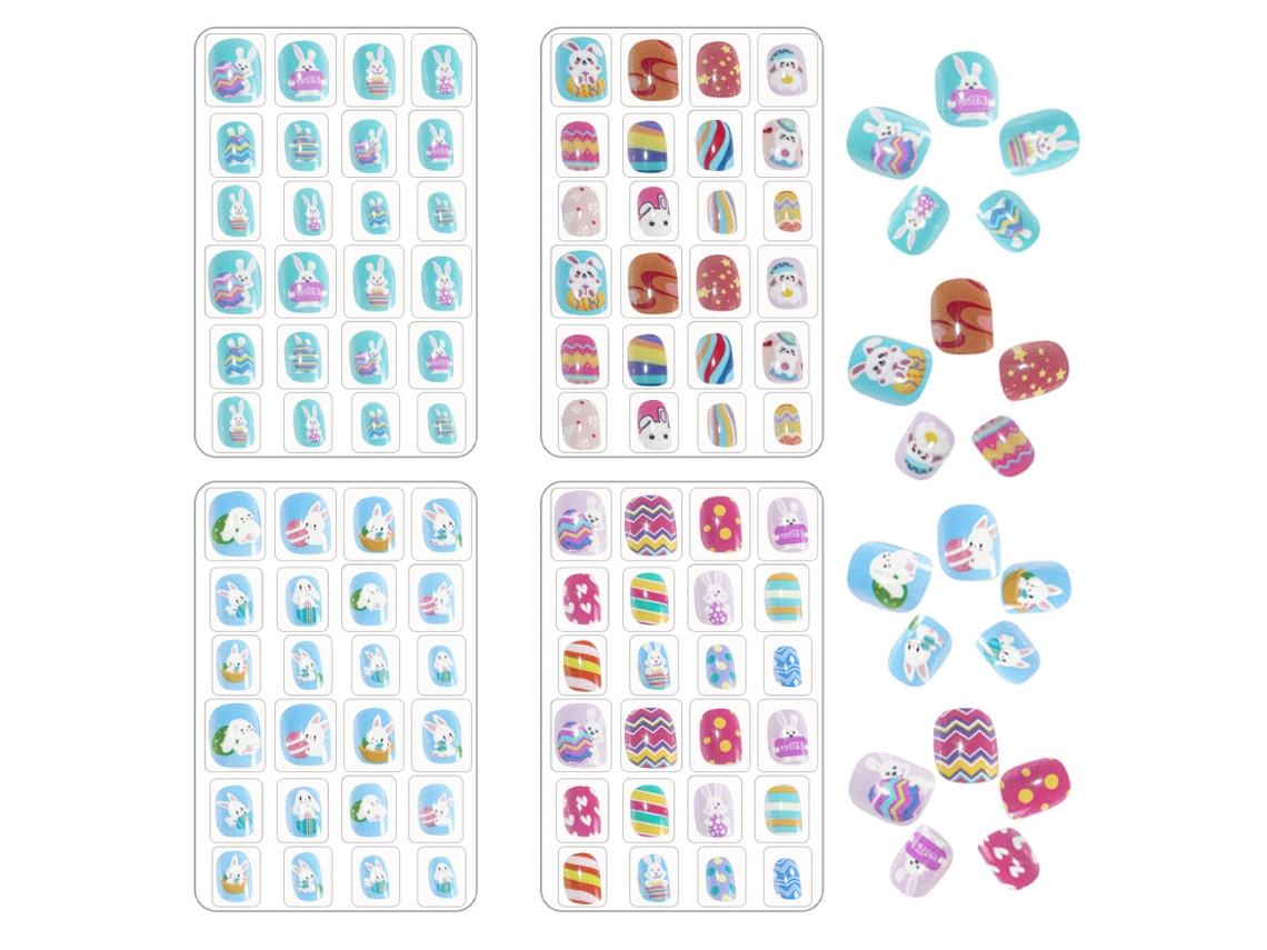 Conjuntos De Unhas Falsas De Páscoa Para Crianças Unhas Postiças Curtas E Completas Unhas Postiças Para Crianças Estilo 5 ZMDECQNA 4 Un