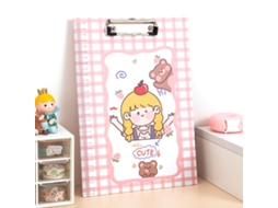 Tabuleiro de Clip Plástico Cartoon A4 com Apoio Espesso e Gancho para Presente de Papelaria para Meninas Bonitas