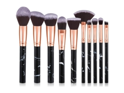 Conjunto De Pincéis De Maquiagem 10pcs Padrão Mármore Pincéis De Base Pó Blush Sombra De Olhos