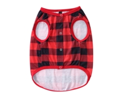 Pijama familiar de Natal 2026altiro com gola redonda, mangas compridas e estampa de cachorro e árvore vermelha, tamanho P.