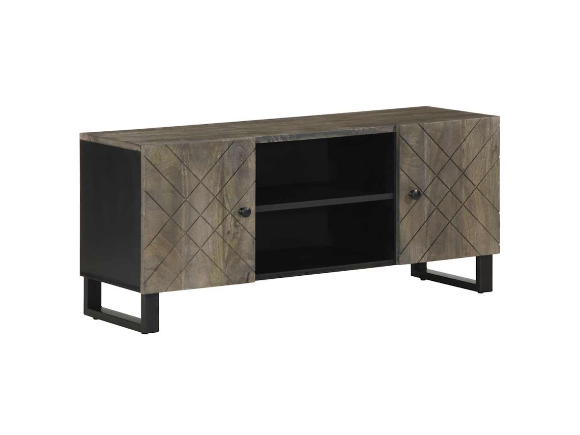 Vidaxl Móvel De Tv 105x33x46 Cm Madeira De Mangueira Maciça Preto