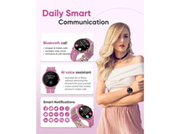 Smartwatch feminino Bestvite, tela AMOLED de 1,43", chamadas Bluetooth, 7 aplicativos de saúde, monitor de VFC e pressão arterial