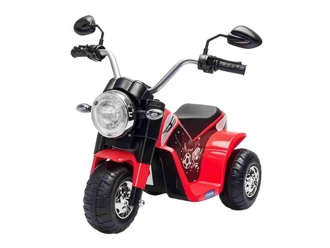 Moto Chopper Off-road 6v 20w, 3 Rodas, Luzes E Efeitos Sonoros, Vermelho/preto