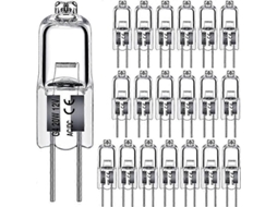 Rebe 20 Peças de Lâmpada Halógena G4 20w 12v DC Luz Interior Branca Quente Antiexplosão Antiuv Cristal