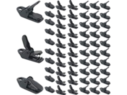 Conjunto de 100 Presilhas Pretas para Tenda, Resistentes ao Vento, Fixadores de Tenda AQUAFORGE